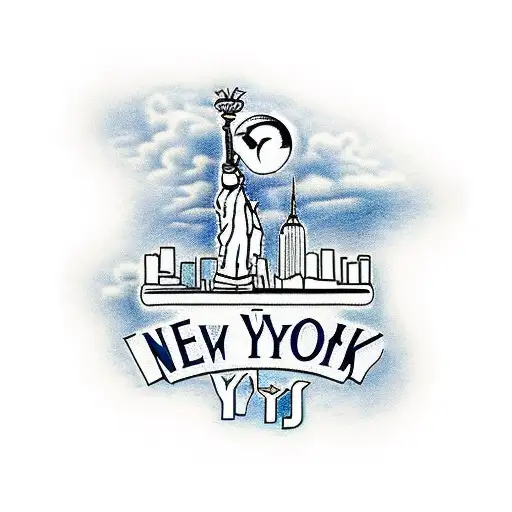 New York City With Yankees Logo In The Middle