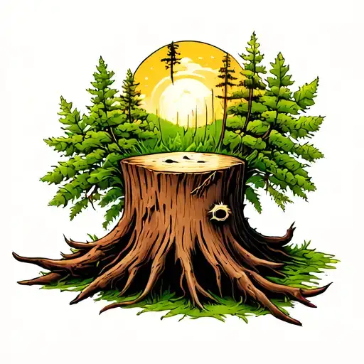 New Life Coming From A Dead Stump