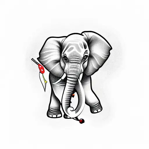 Elephant With Cherry With Guns With Music With Speaker With Knife With Mechanic