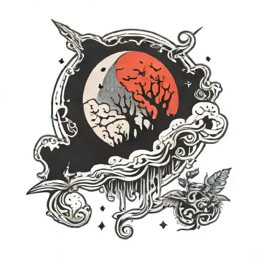 Red Moon Horror Aesthetic