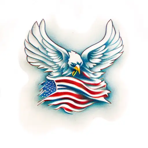 American Flag With Eagle Smoking A Cigar