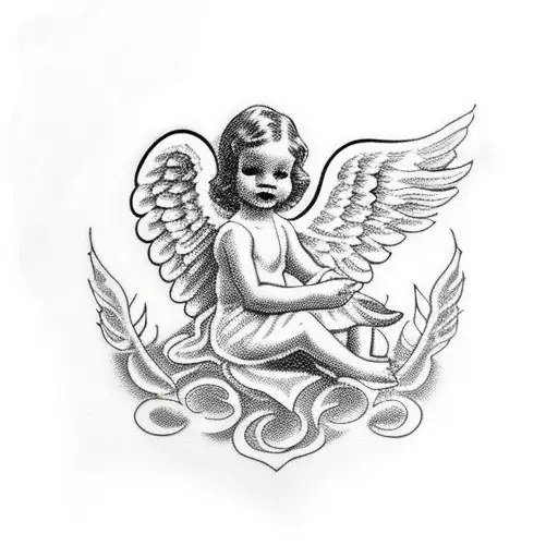 Foetus Angel With Wings And Halo