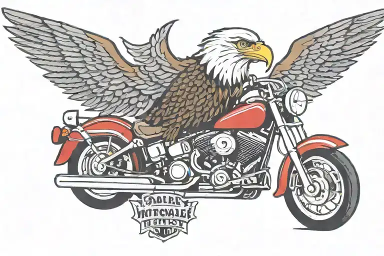 Eagle And Motorcycle And Liquor Store