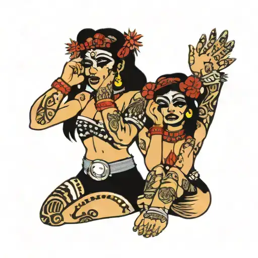 Aztec Sexy Girls Hear No Evil See No Evil Speak No Evil