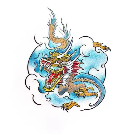 Dragon In Front Of A Tiger