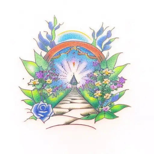 A Path Leading To A Healing Garden Filled With Flowers