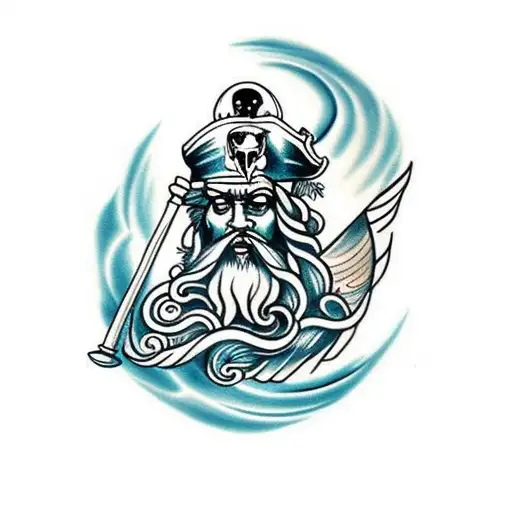 Poseidon And Pirate Ship