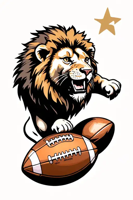 Football And A Lion