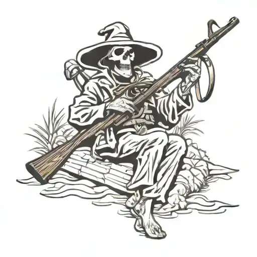 Grim Reaper On Vacation Holding A Rifle