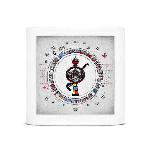 A Coffee Mug With Coding Symbols Coming Out Of It