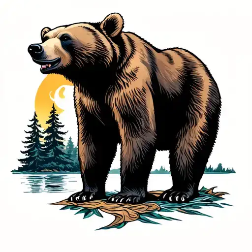 California Bear Moon Rising