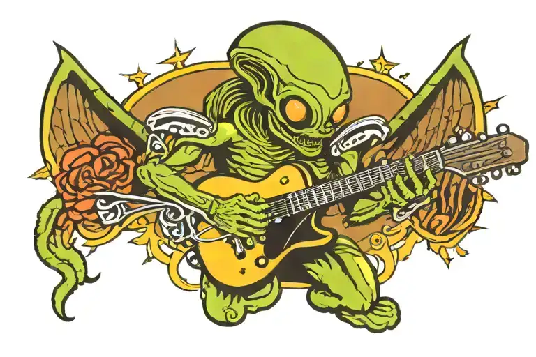 Alien Playing Guitar