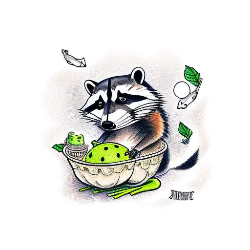 Raccoon And Frog