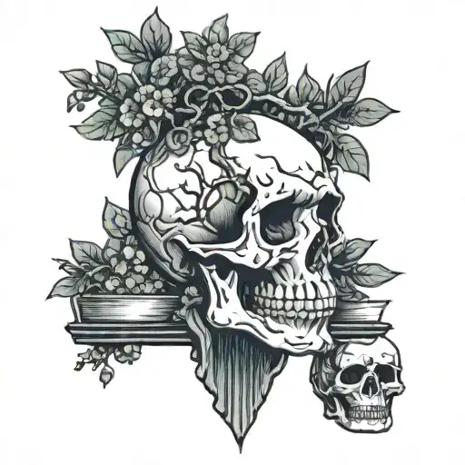 Skull With Bonsai In The Skull