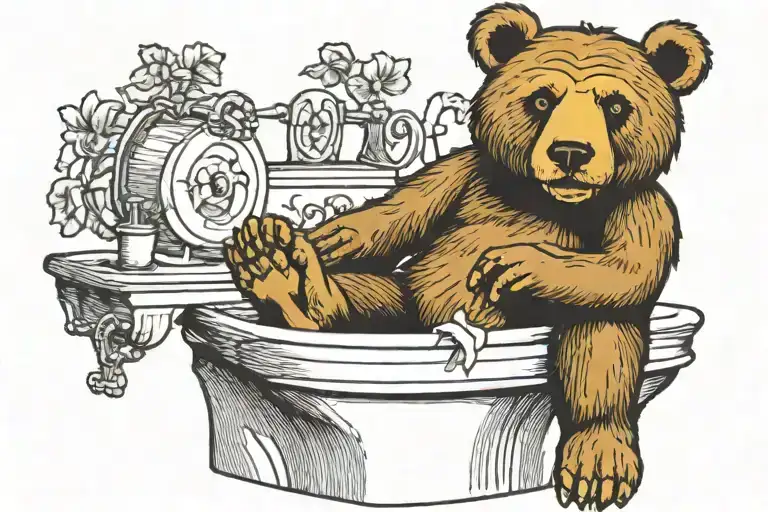 Greatful Dead Bear Sitting On A Toilet