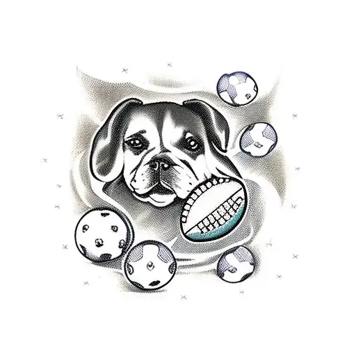 A Cozy Home Surrounded By Dogs Playing Football