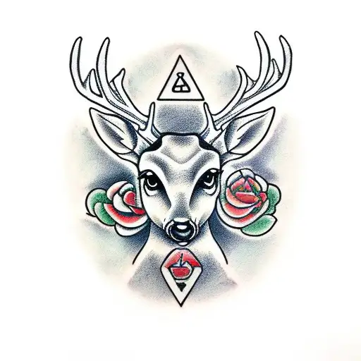 Deer With Cancer Symbol