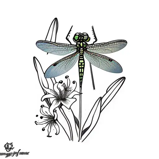 Dragonfly With Lily