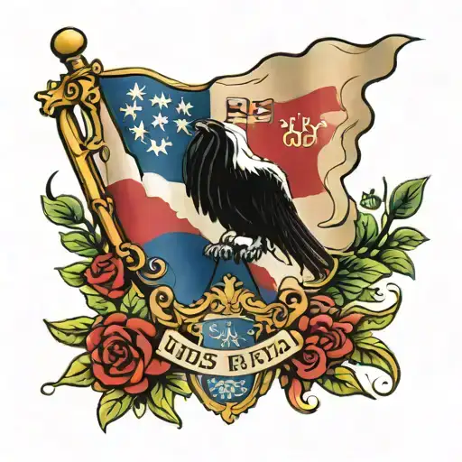 Dominican Republic Flag With The Word Dios Patria Y Liberta