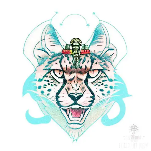 Cheetah With Ancient Egyptian Headpiece