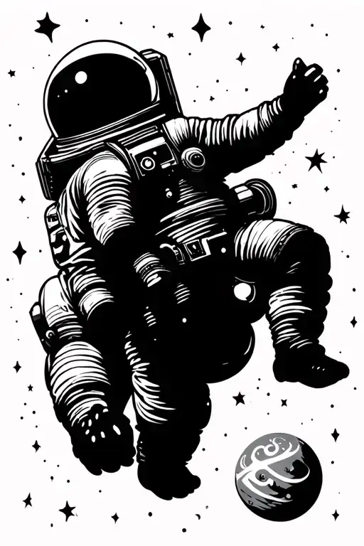 Astronaut Floating In Space