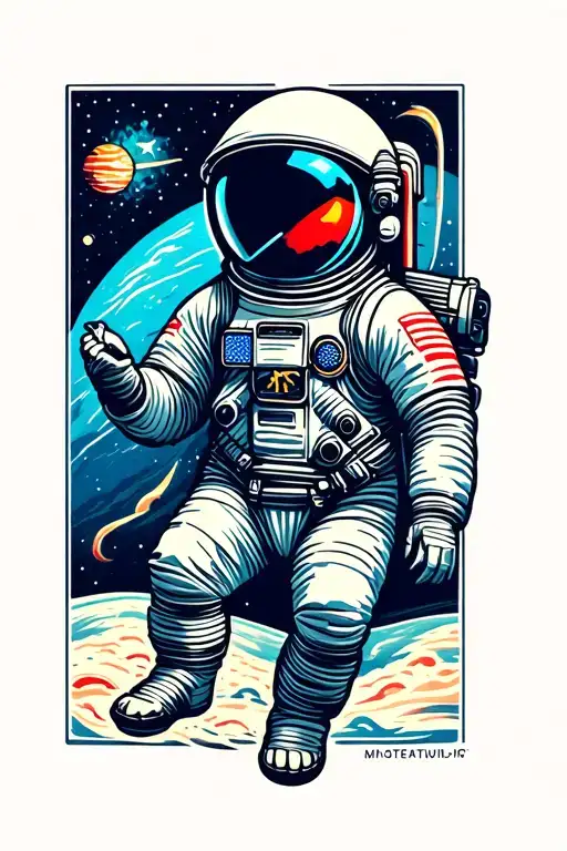 Astronaut Floating In Space