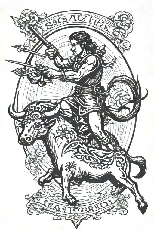 Sagittarius Archer Shooting Taurus Bull
