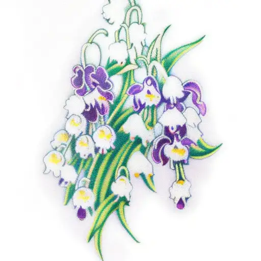 Larkspur With Daisy With Lily Of The Valley With Violet With Roas