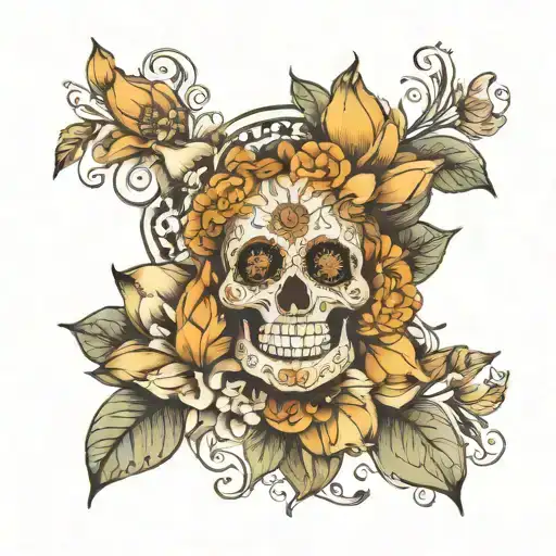 Sugar Skull Boho Mandala Lotus