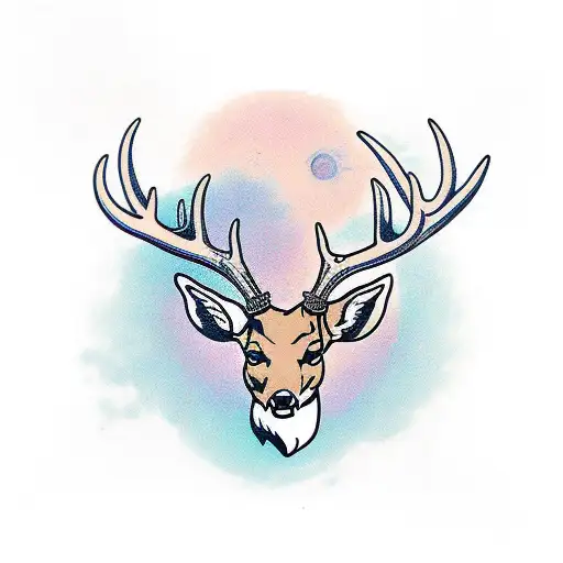 Deer Antlers With Rifle And Anchor