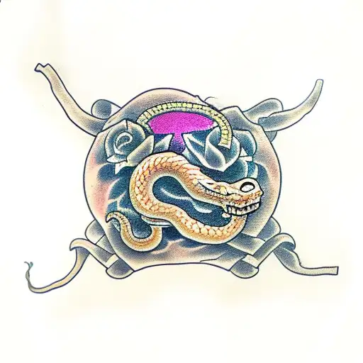 Skeleton Hand And Snake