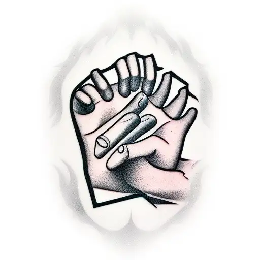 Human Hand And Dog Paw Handshake