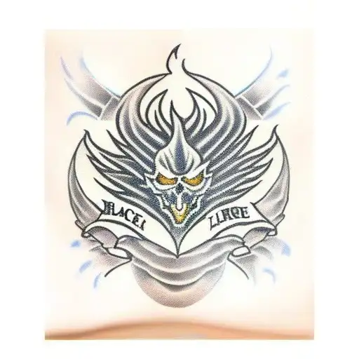 Black Flames Racing Flag