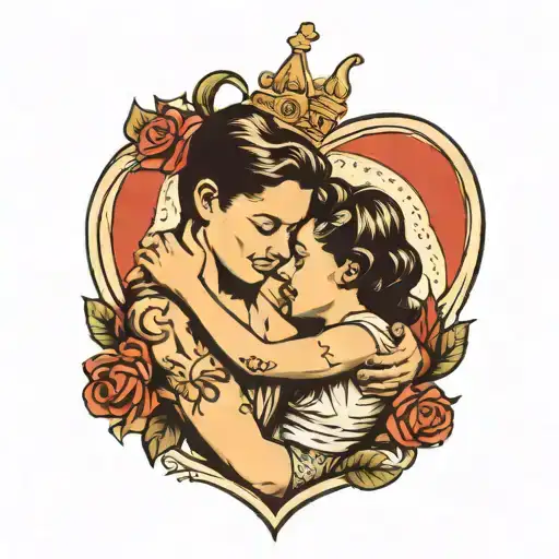 Mother And Son Making Heart Shape