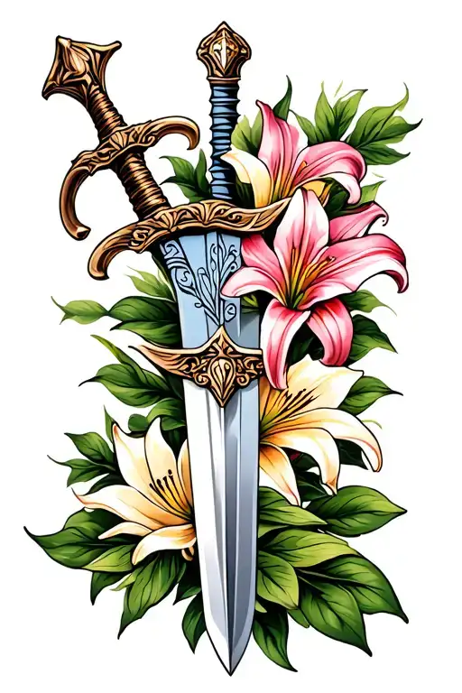 Sword Surrounded By Lily