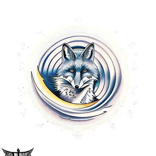 Fox In Spiral Of Waves