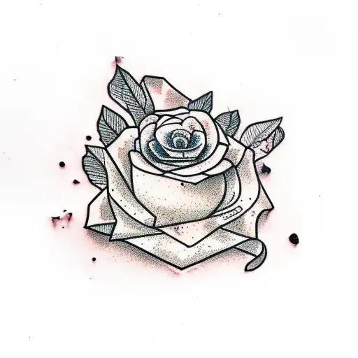 Crumbled Paper In Rubble With Orchid Growing Out