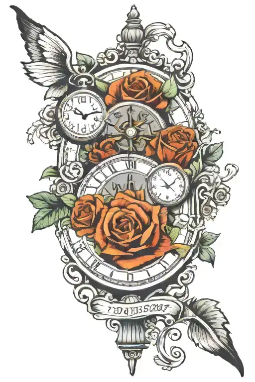 Clock Showing Date And Time Of Birth Along With Filler Options