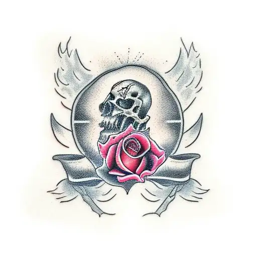 Bpk Old Graving In Metal With Rose Viens