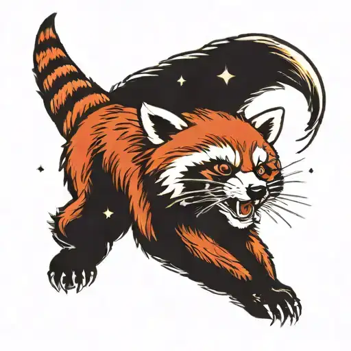 Red Panda Werewolf Howling At The Moon