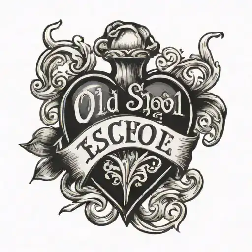 Old School Heart With Scroll Across Spelling Blaire