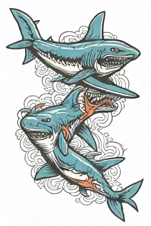 Airplane Fighter Shark Painted