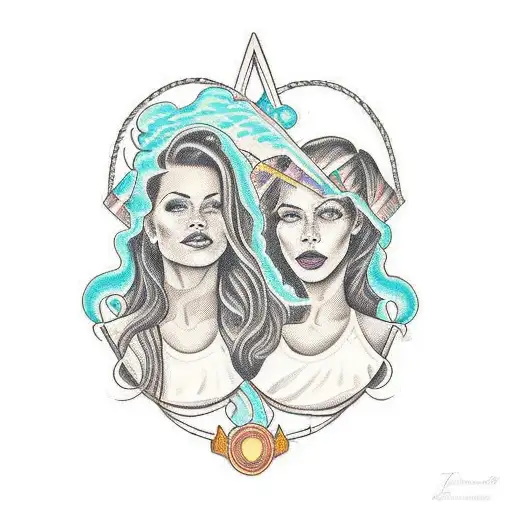 A Portrait Of Valeria And Ericka Names Surrounded By Thunderstorm