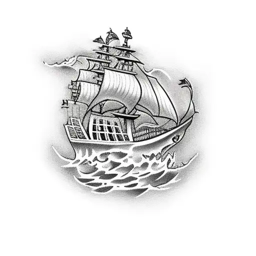 Pirate Ship Coming Out Of A Book