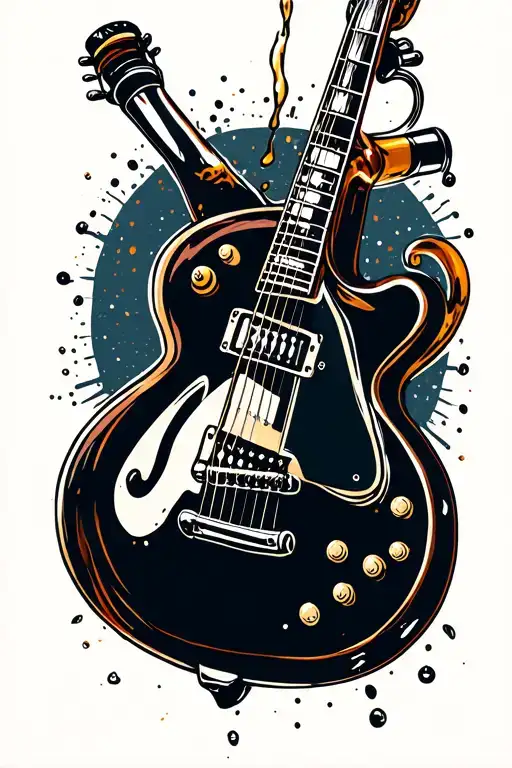 Guitar Brandy Bottle Pouring