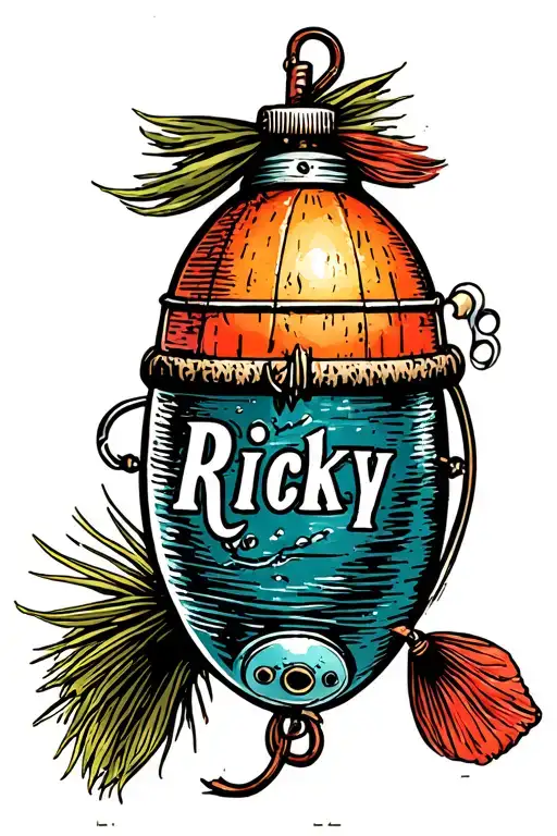 Fishing Bobber With Ricky Written On It