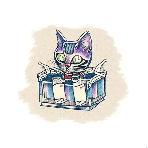 Skeleton Cat In A Box