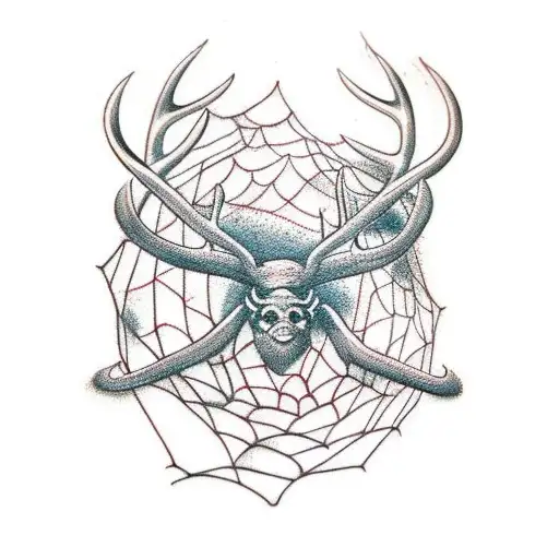 Antlers With Spider Web