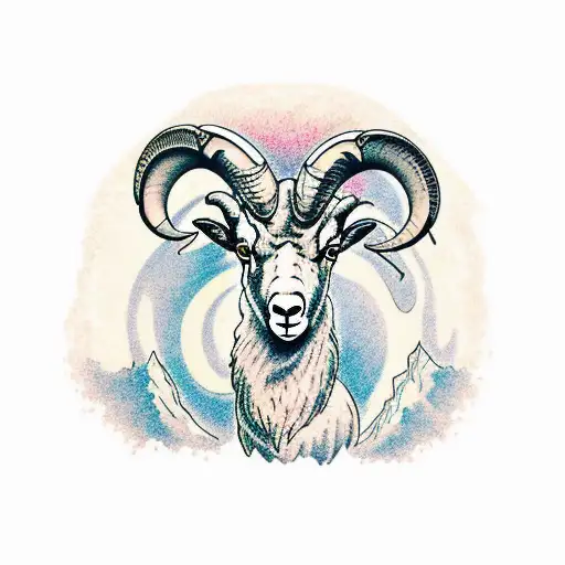 Bighorn Sheep On Mountain