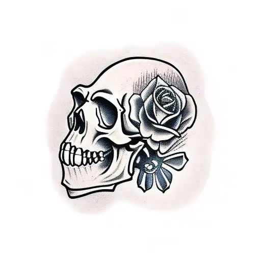 Stylized Skull Thats Missing A Jawbone